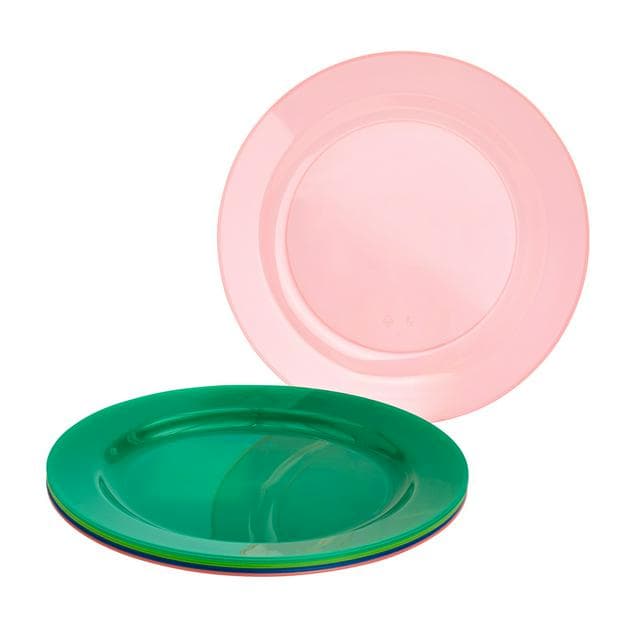 Sainsbury's Home Pack of 8 Reusable & Recyclable Bright Plastic Plates - gallery image 1