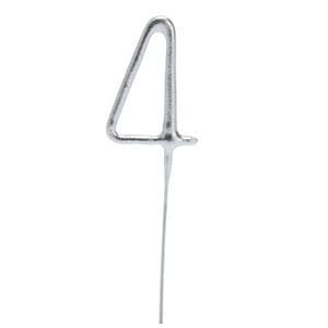 Sainsbury's Home Silver Number Cake Sparkler Candle - Age 4