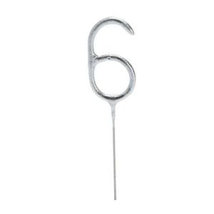 Sainsbury's Home Silver Number Cake Sparkler Candle - Age 6