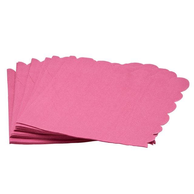 Sainsbury's Home Pack of 20 3ply Scalloped Pink Paper Napkins - 33cm - gallery image 1