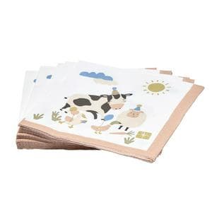 Sainsbury's Home Pack of 20 3ply Farmyard Animals Paper Napkins - 33cm