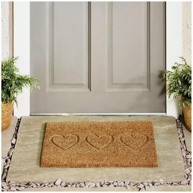 Sainsbury's Home Hearts Debossed Coir Doormat - 40x60cm - gallery image 1