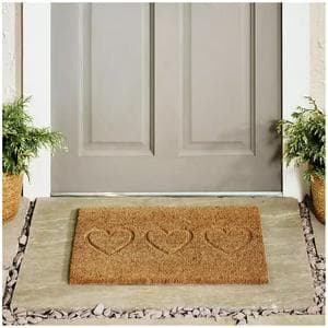 Sainsbury's Home Hearts Debossed Coir Doormat - 40x60cm