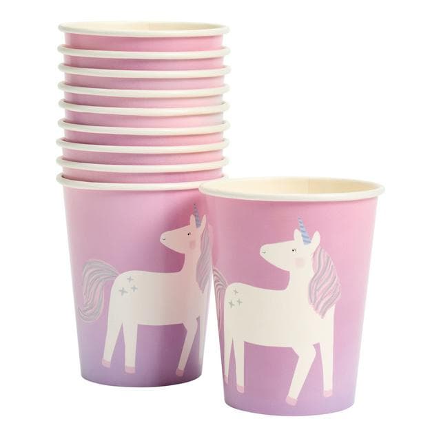 Sainsbury's Home Pack of 10 Unicorn Paper Cups - 250ml - gallery image 1