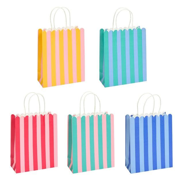 Sainsbury's Home Pack of 10 Colourful Striped Party Gift Bags - gallery image 1