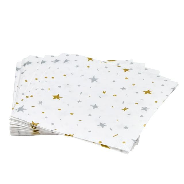 Sainsbury's Home Pack of 20 3ply Star Paper Napkins - 33cm - gallery image 1