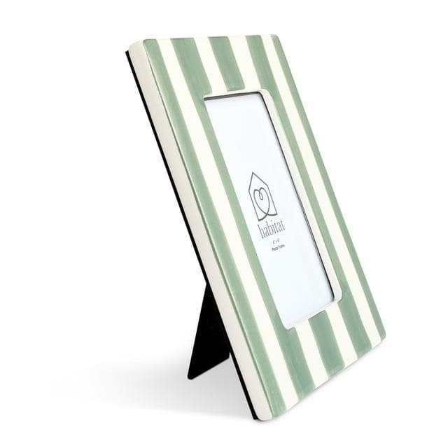 Habitat Ceramic Stripe Photo Frame Green - 4x6 - gallery image 3