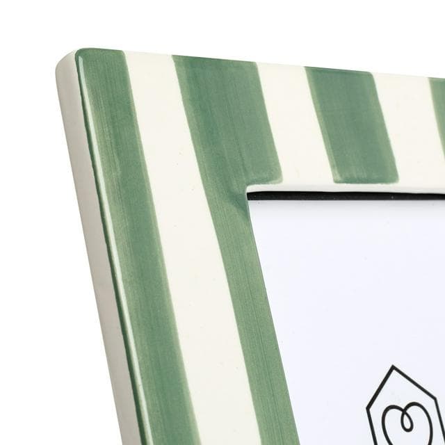 Habitat Ceramic Stripe Photo Frame Green - 4x6 - gallery image 4