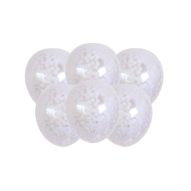 Sainsbury's Home Pack of 6 White Confetti 10" Balloons - gallery image 1