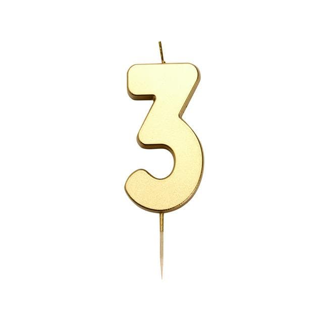 Sainsbury's Home Gold Number Candle Age 3 - gallery image 1