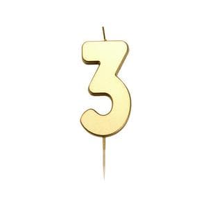 Sainsbury's Home Gold Number Candle Age 3