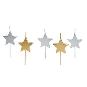 Sainsbury's Home Pack of 5 Metallic Star Candles