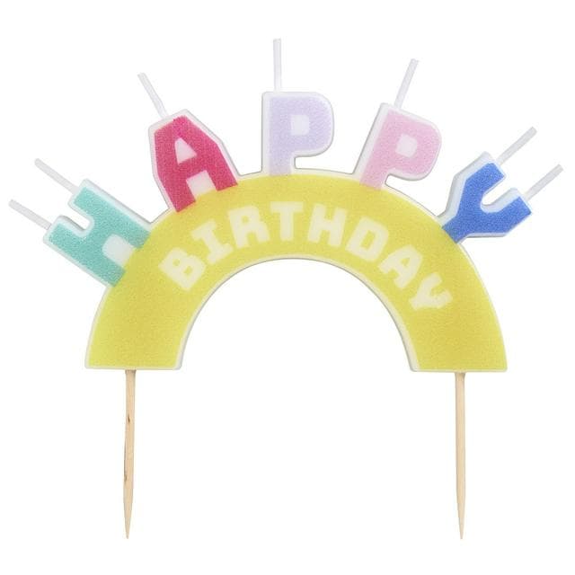 Sainsbury's Home Happy Birthday Rainbow Block Candle - gallery image 1