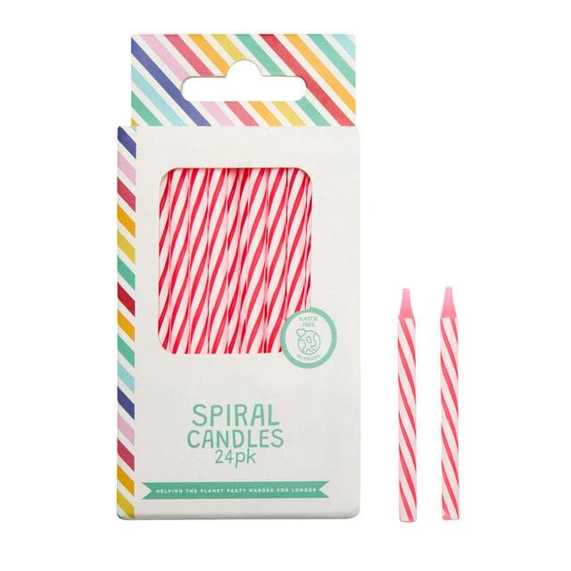 Sainsbury's Home Pack of 24 Pink Spiral Candles - gallery image 1