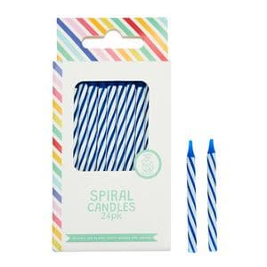 Sainsbury's Home Pack of 24 Blue Spiral Candles