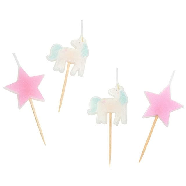 Sainsbury's Home Pack of 4 Unicorn Icon Candles - gallery image 1