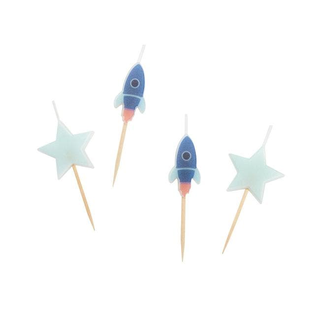 Sainsbury's Home Pack of 4 Spaceship Icon Candles - gallery image 1