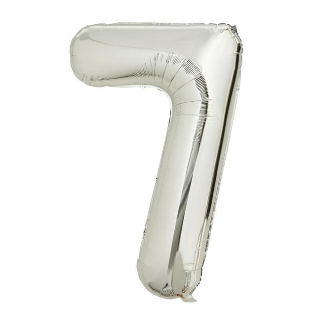 Sainsbury's Home 34" Silver Foil Number Birthday Balloon Age 7 - gallery image 1