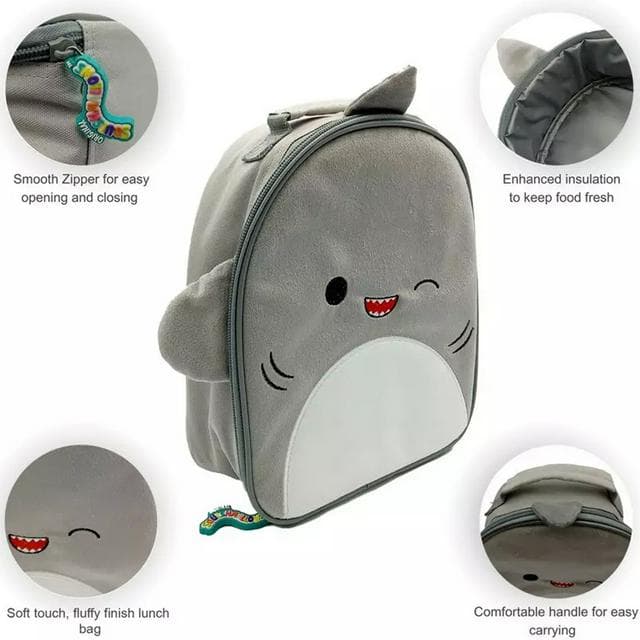 Hox Squishmallows Gordon The Shark Furry Lunch Bag - gallery image 2