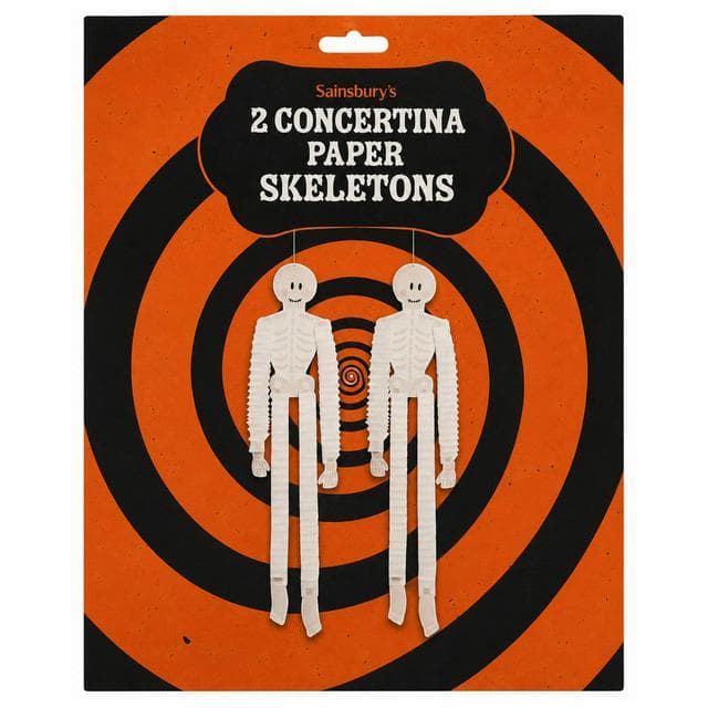 Sainsbury's Home Pack of 2 Concertina Skeletons - gallery image 1