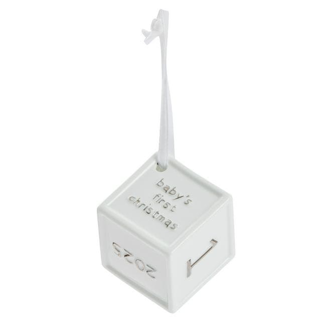Sainsbury's Home Single Babies First Christmas Cube Bauble - gallery image 3
