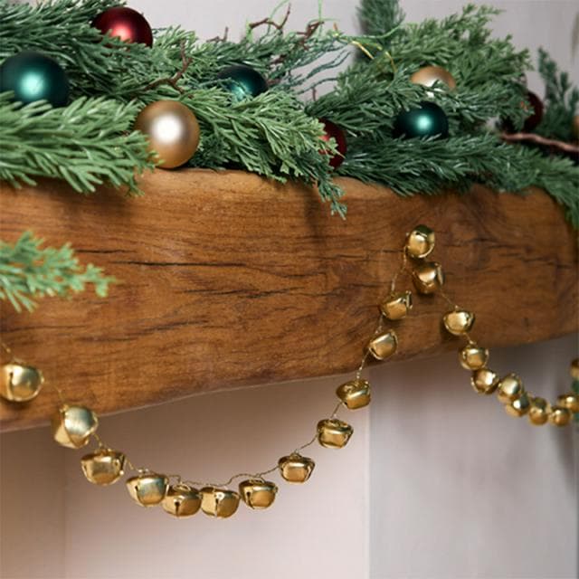 Habitat Gold Coloured Bell Christmas Garland - gallery image 1