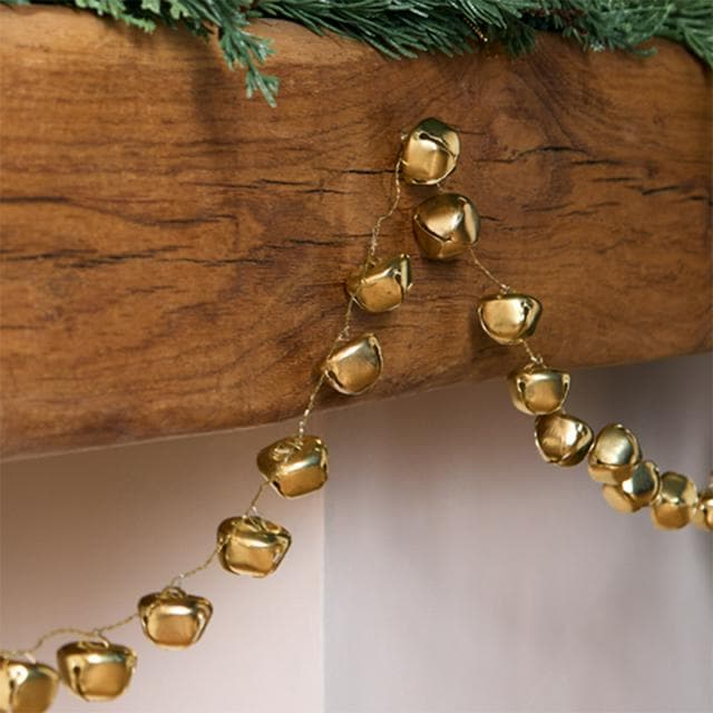 Habitat Gold Coloured Bell Christmas Garland - gallery image 4