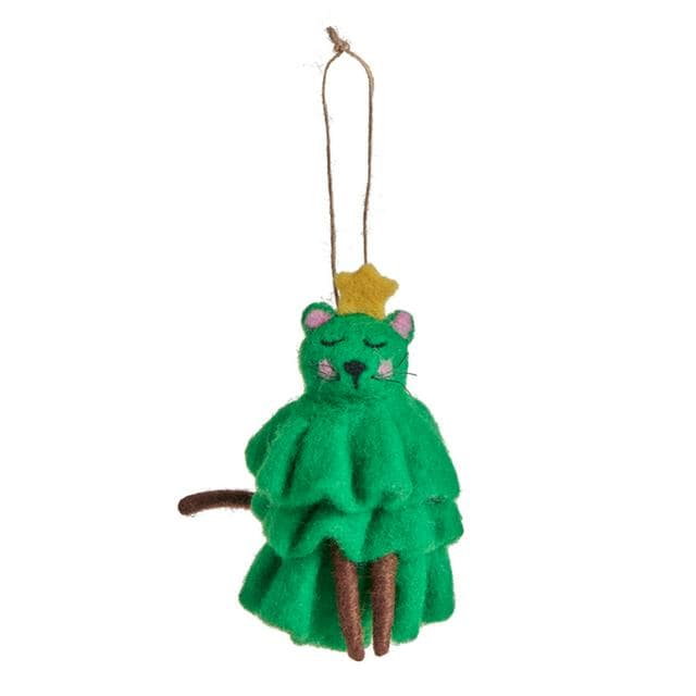 Habitat Single Felt Cat Christmas Tree Decoration - gallery image 2