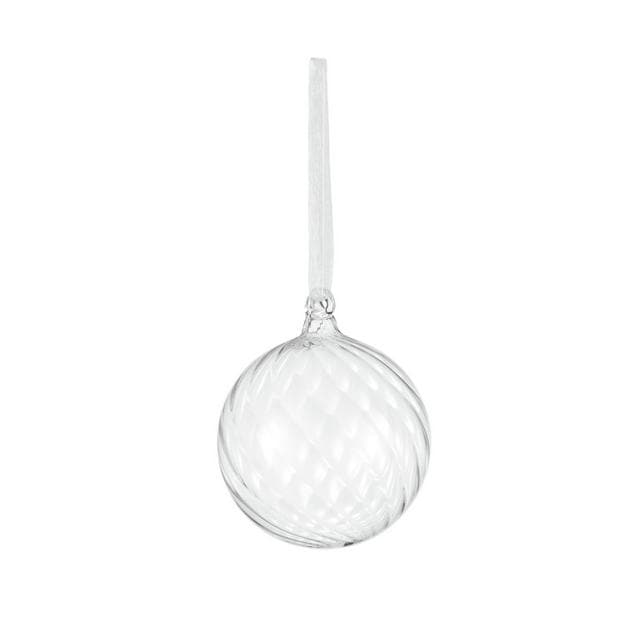 Habitat Pack of 6 Handblown Mixed Size Swirl Glass Bauble - gallery image 2