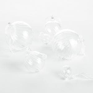 Habitat Pack of 6 Handblown Mixed Size Swirl Glass Bauble