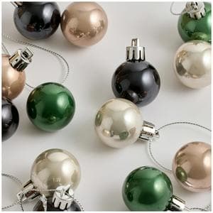 Habitat Pack of 16 3cm Mini Shatterproofs Baubles - Gold/Blue/Green