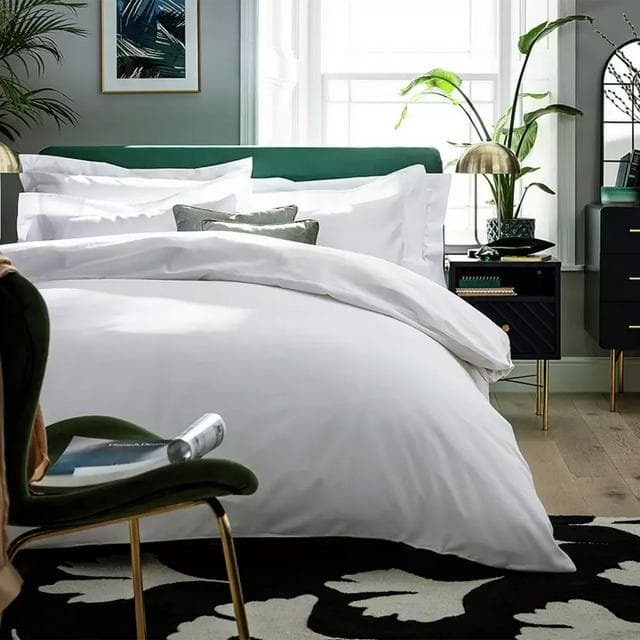 Habitat Egyptian Cotton 400TC Bedding Set - Solid White - gallery image 1