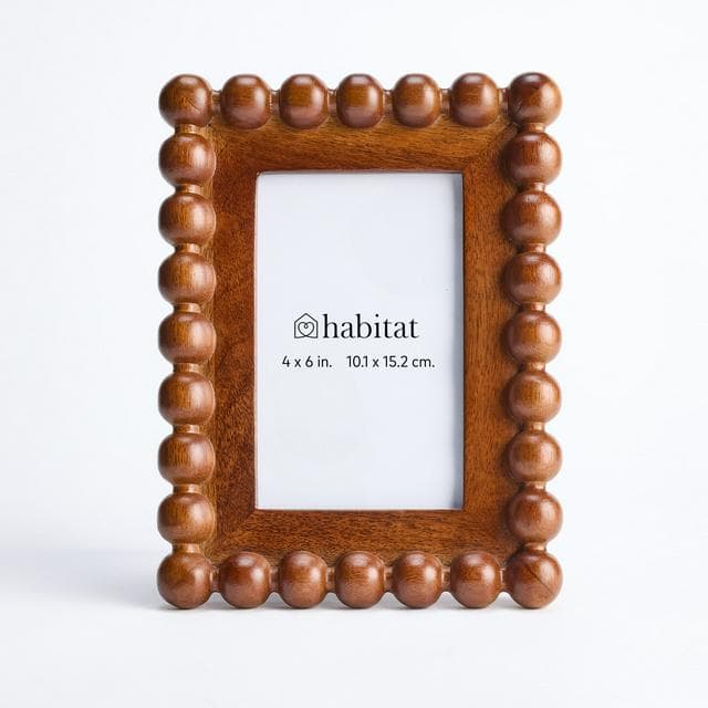Habitat Mango Wood Bobble Frame - 4x6 - gallery image 1