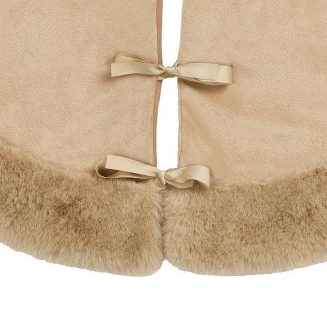 Habitat Taupe Velvet and Faux Fur Christmas Tree Skirt - gallery image 3