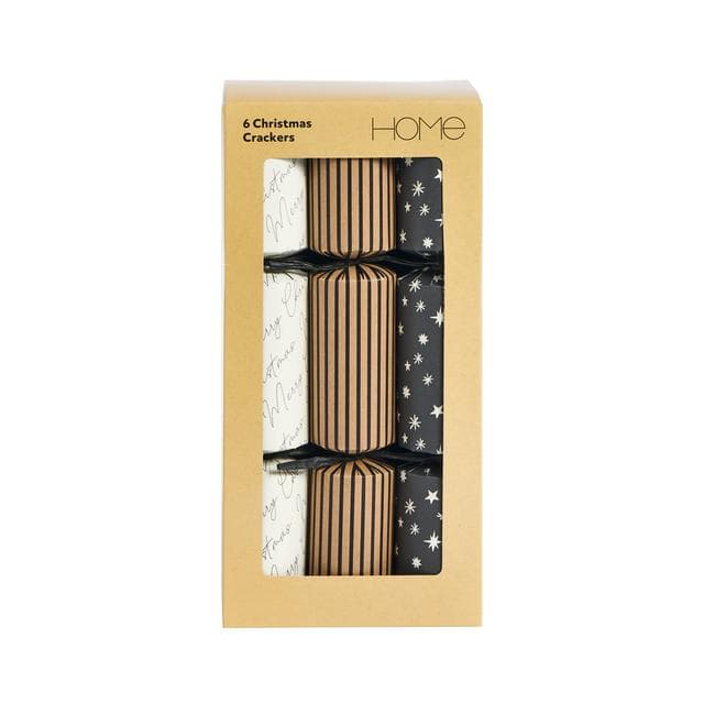 Sainsbury's Home Pack of 6 Stars & Text Dinner Crackers - gallery image 1