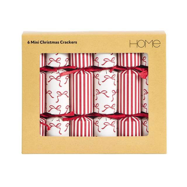 Sainsbury's Home Pack of 6 Candy Stripes & Bows Mini Crackers - gallery image 1