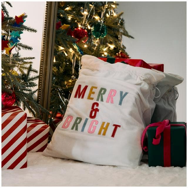 Habitat Merry & Bright Off White Christmas Sack - gallery image 1