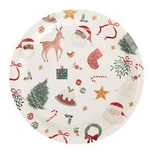 Sainsbury's Home Pack of 10 Santa Icons Paper Plates - 23cm