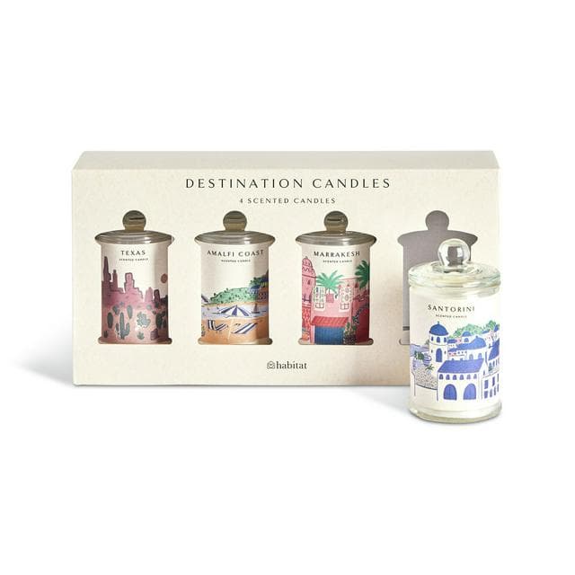 Habitat Pack of 4 Destinations Candles Gift Set - gallery image 1