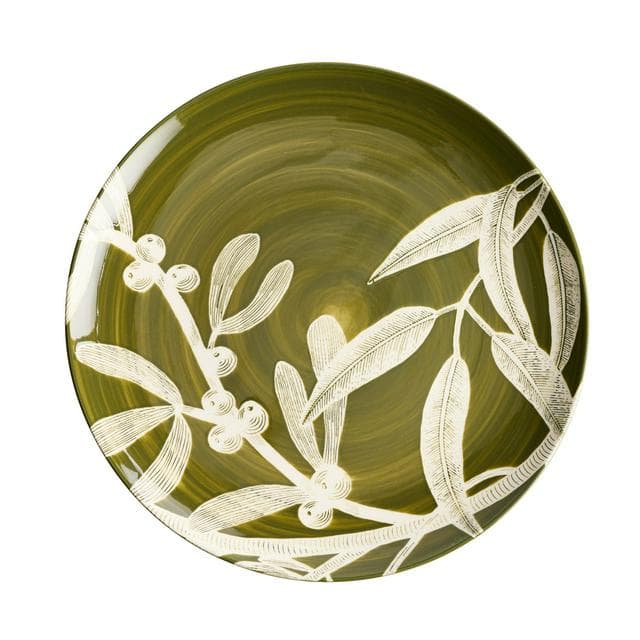Habitat Floral Stoneware Dinner Plate - Green - gallery image 1