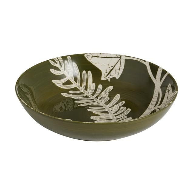 Habitat Floral Pasta Bowl - Green - gallery image 1