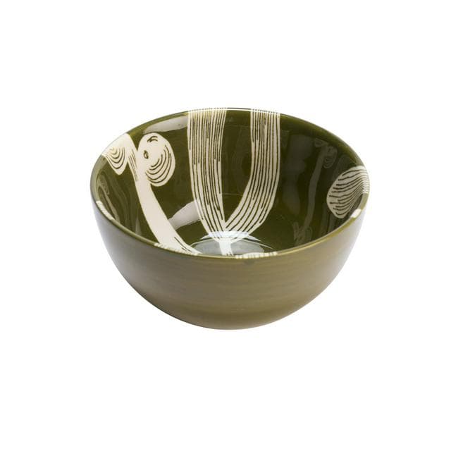 Habitat Floral Stoneware Nibble Bowl - Green - gallery image 1