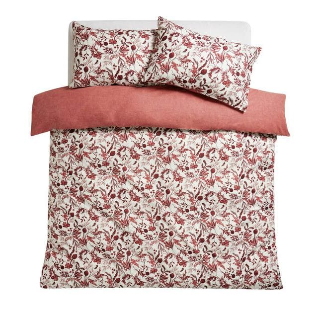 Sainsbury's Home Foliage Print Superking Bedding Set - Burgundy - gallery image 4