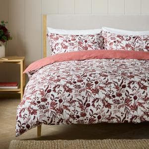 Sainsbury's Home Country Foilage Print Bedding Set - Burgundy