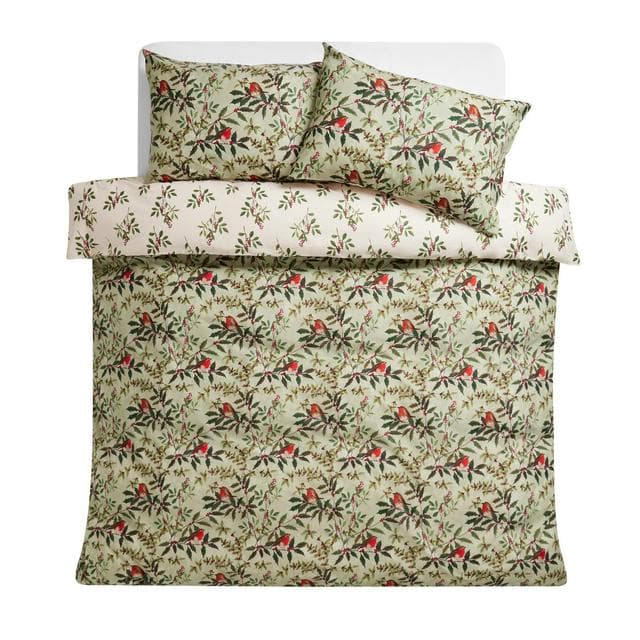 Sainsbury's Home Country Robin Foliage Bedding Set - Green - gallery image 2