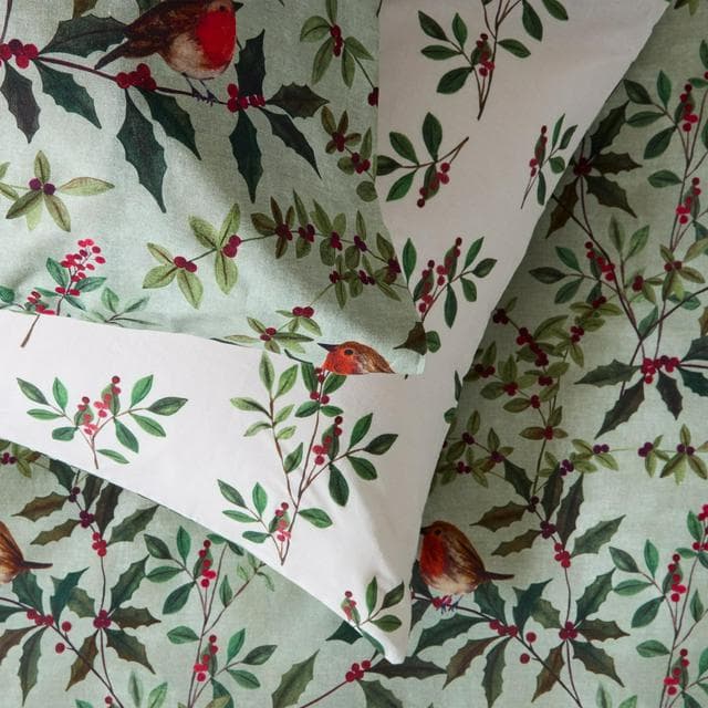 Sainsbury's Home Country Robin Foliage Bedding Set - Green - gallery image 5