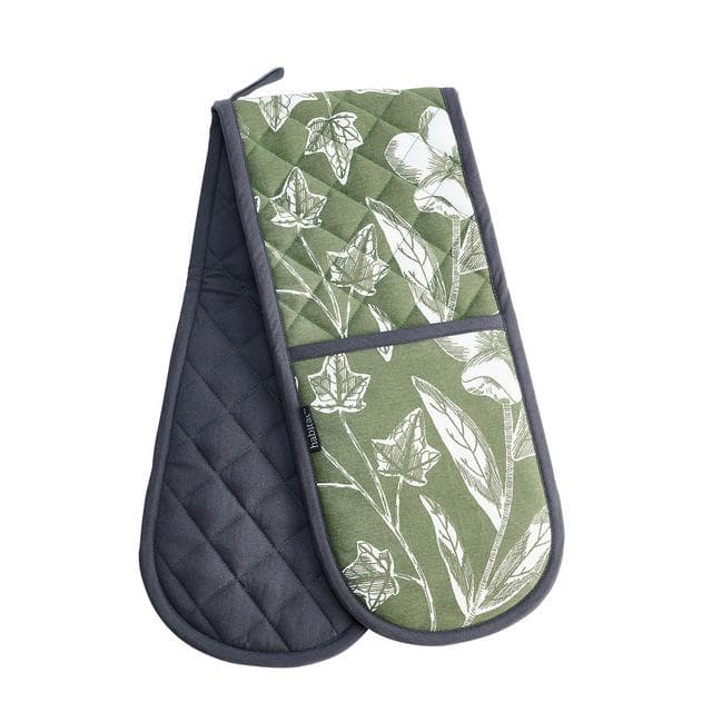 Habitat Floral Double Oven Glove - Green - gallery image 1