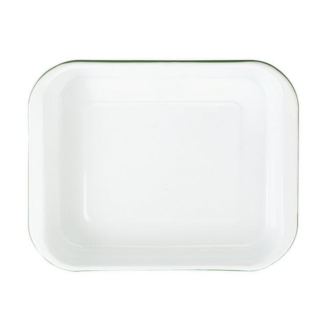 Sainsbury's Home 29cm Enamel Carbon Steel Roaster - White & Green - gallery image 4