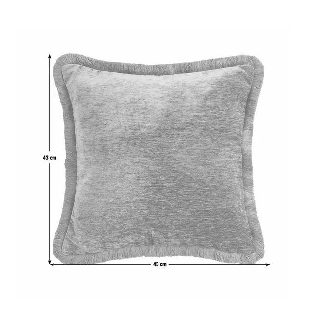 Habitat Fringled Chenille Cushion - Green - 43x43 - gallery image 5