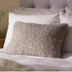 Habitat Faux Shearling Cushion - Grey - 55x40cm